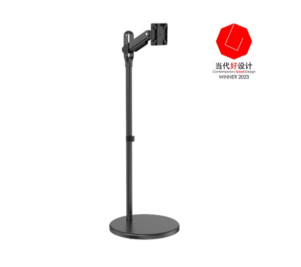 [6956745172707] 6956745172707 Brateck Mobile Spring assisted Display Floor Stand Fit Most 17"-35" Monitor Up to 10kg per screen VESA 75x75/100x100 Black colour (LS)