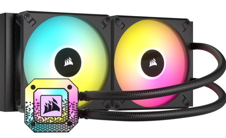 [840006683483] 840006683483 Corsair H115i Elite CAPELLIX 280mm Radiator, 2x ML140 RGB PWM Fans, Ultra Bright RGB Pump Head. Liquid Cooling. Black. 5 Yrs Warranty.