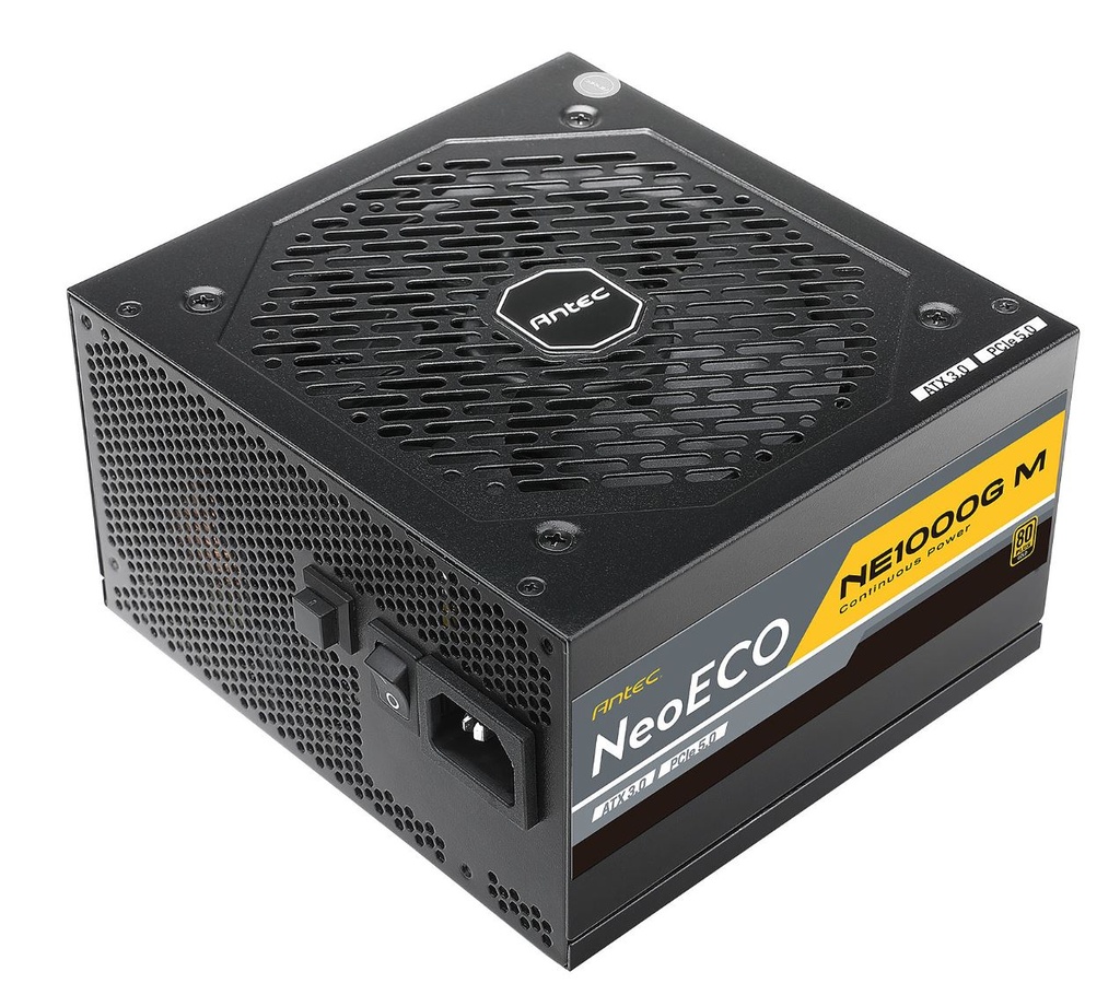 [761345113922] 761345113922 Antec NE 1000w 80+ Gold, Fully-Modular, ATX 3.0, PCI-E 5.0, 140mm Silent Fan, Japanese Caps, ATX Power Supply, PSU,10 Years Warranty