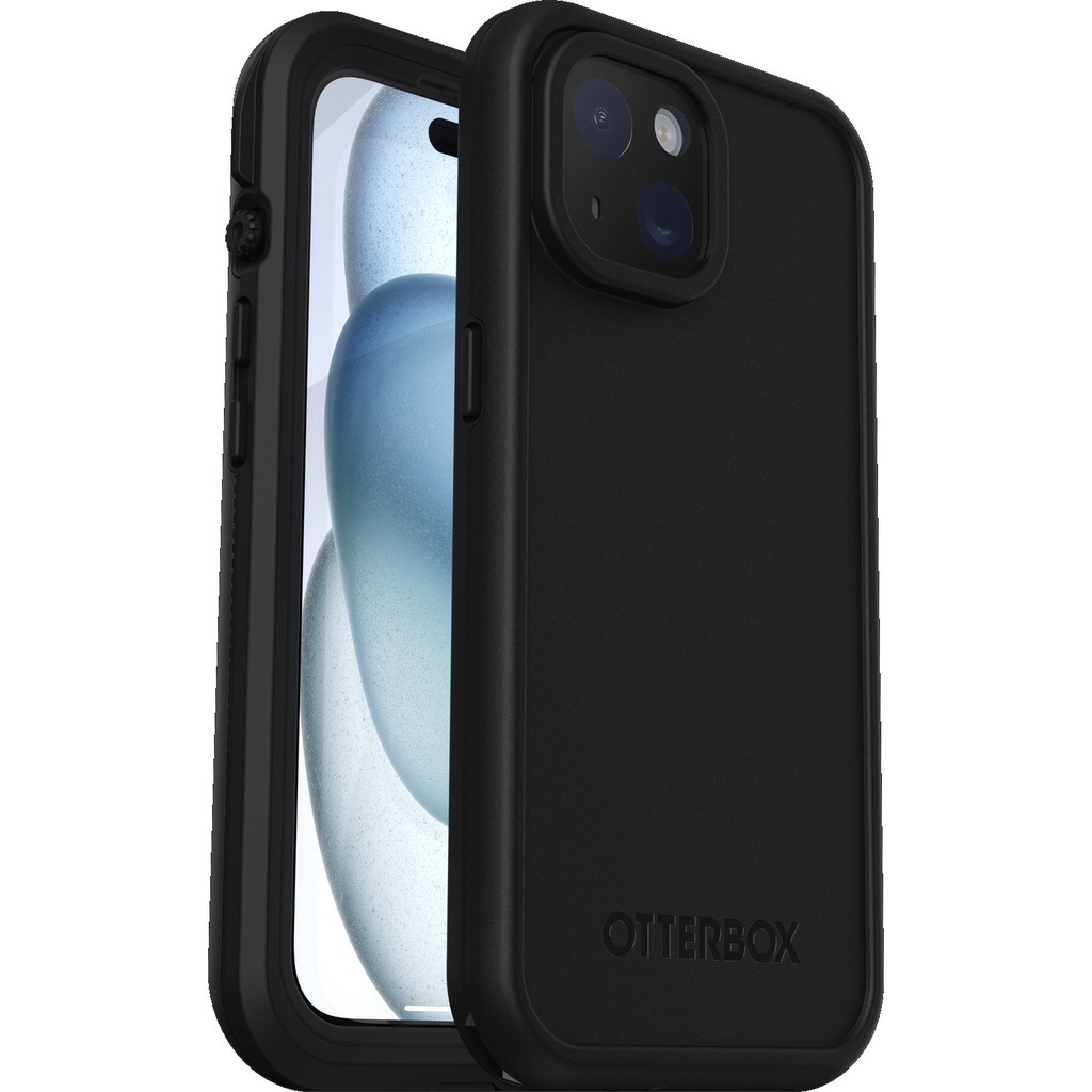 [840304738014] 840304738014 OtterBox FRE MagSafe Apple iPhone 15 (6.1") Case Black -(77-93438),DROP+ 5X Military Standard,2M WaterProof,Built-In Screen Protector,7 Years Warranty