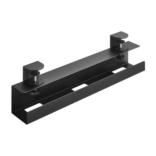 [6956745172479] 6956745172479 Brateck Clamp-On Under Desk Cable Tray --  Black (LS)