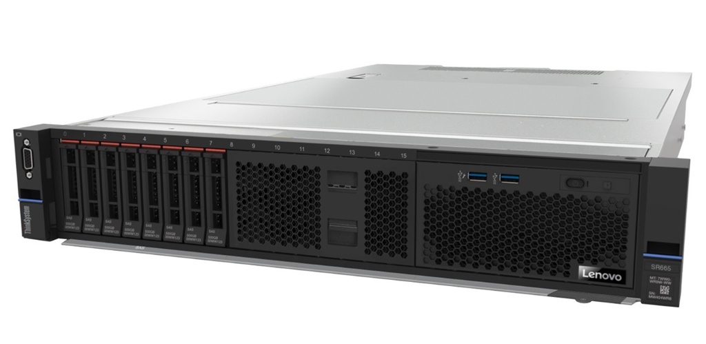[SVL-SR665-7D2VA04DAU] SVL-SR665-7D2VA04DAU LENOVO ThinkSystem SR665, 1xAMD EPYC 7313 16C 3.0GHz 155W, SFF, 1x32GB 2Rx4, SW RD, 1x750W, XCC Enterprise
