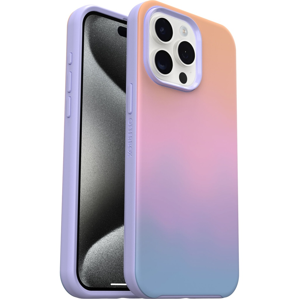 [840304737482] 840304737482 OtterBox Symmetry+ MagSafe Apple iPhone 15 Pro Max (6.7") Case Soft Sunset (Purple) - (77-93385),DROP+ 3X Military Standard,7 Years Warranty