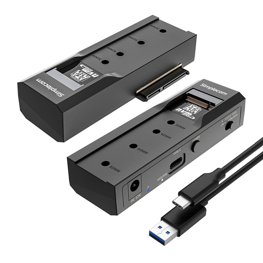 [9350414002963] 9350414002963 Simplecom SA536 USB to M.2 and SATA 2-IN-1 Adapter for 2.5"/3.5" HDD  NVMe/SATA M.2 SSD with Power Supply USB 3.2 Gen2 10Gbps