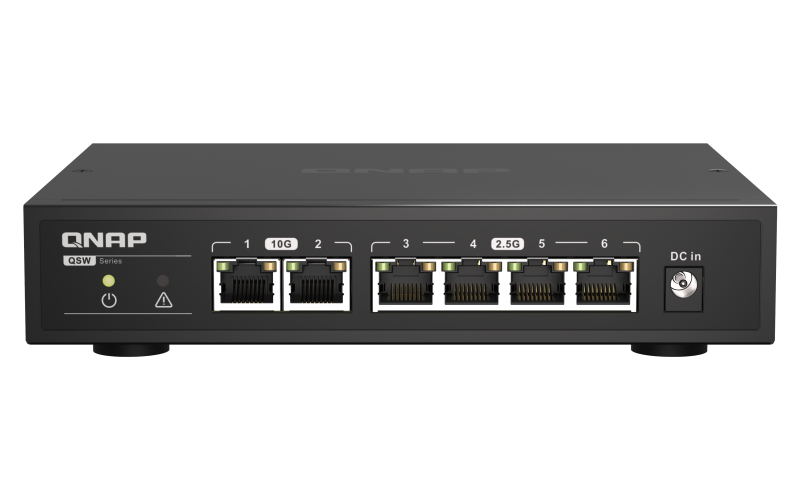 [4713213518809] 4713213518809 QNAP QSW-2104-2T A plug  play switch featuring 10GbE and 2.5GbE connectivity, suited for SOHO and professionals -Warranty 2 Years