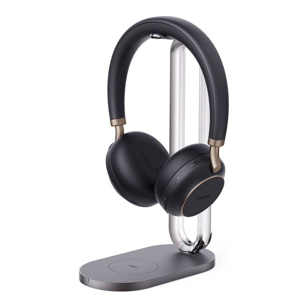 [6938818310292] Yealink TEAMS-BH76-CH-BL Teams Certified Bluetooth Wireless Stereo Headset, Black, ANC, USB-A, Includes Charging Stand, Rectractable Microphone