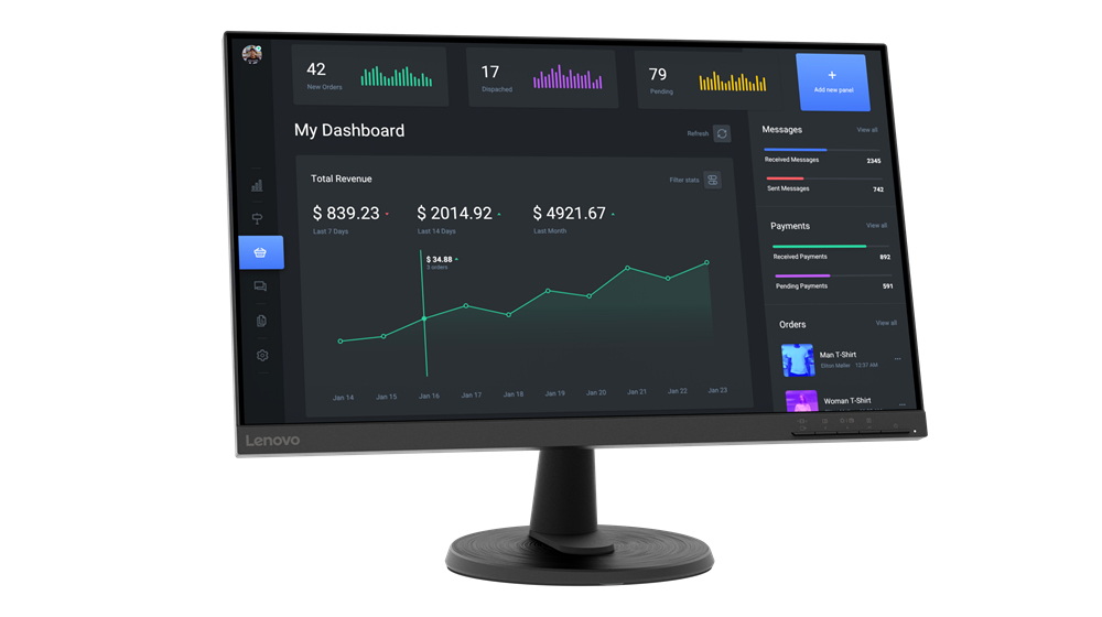 [196802375887] 196802375887 LENOVO ThinkVision C24-40 23.8"/24" 75Hz FreeSync FHD Monitor 1920x1080 16:9 4ms VA HDMI VGA Tilt Adjustment VESA 3YR WTY