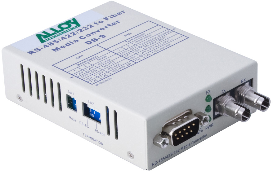 [NHA-SCR460ST-3] Alloy SCR460ST-3  RS-232/422/485 Serial DB-9 to Single Mode Fibre Converter. Max. range 20Km