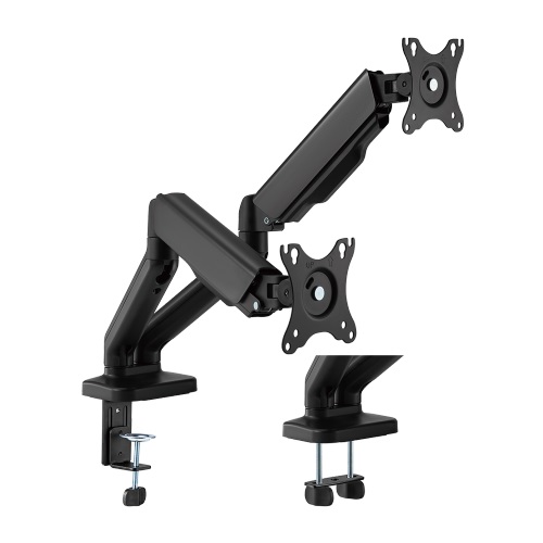 [6956745174619] 6956745174619 Brateck Cost-Effective Spring-Assisted Dual Monitor Arm Fit Most 17"-32" Monitor Up to 9KG VESA 75x75,100x100(Black)