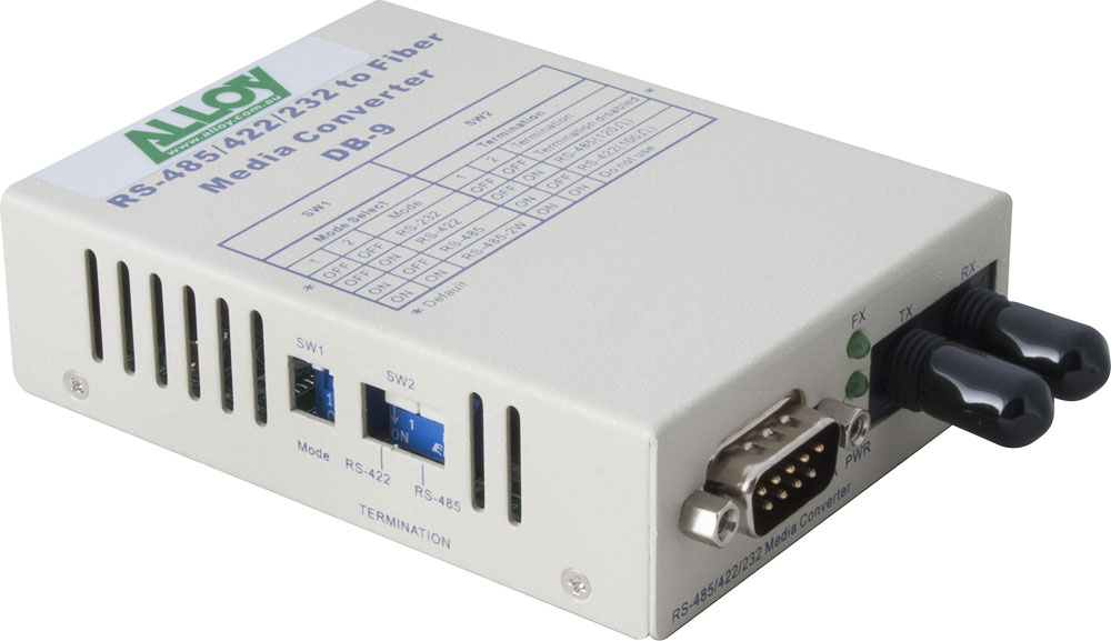 [NHA-SCR460ST-1] NHA-SCR460ST-1 Alloy SCR460ST-1  RS-232/422/485 Serial DB-9 to Multimode Fibre Converter. Max. range 2Km