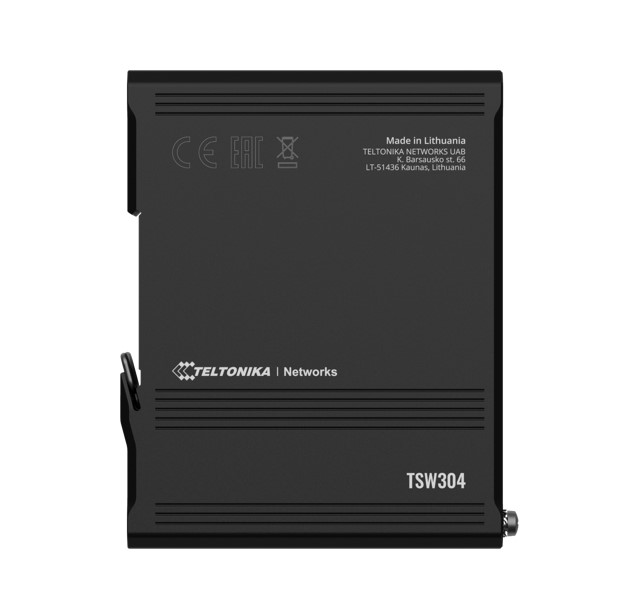 [4779051840144] Teltonika TSW304 DIN Rail Ethernet Switch, 4x Gigabit Ethernet with speeds of up to 1000 Mbpsl, Wide Range of Voltages, PSU excluded