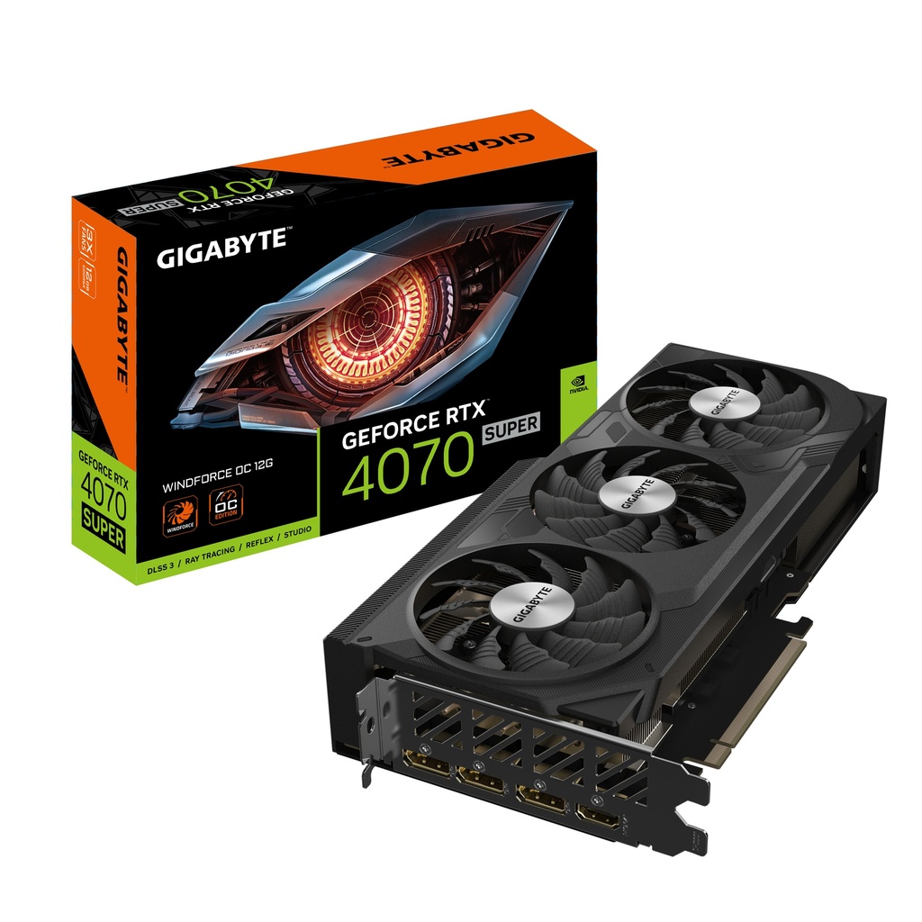 [4719331354169] 4719331354169 Gigabyte nVidia GeForce RTX 4070 Super WINDFORCE OC 12GD GDDR6X Video Card, PCI-E 4.0,7168 CUDA Cores, 3x DP 1.4a, 1x HDMI 2.1a
