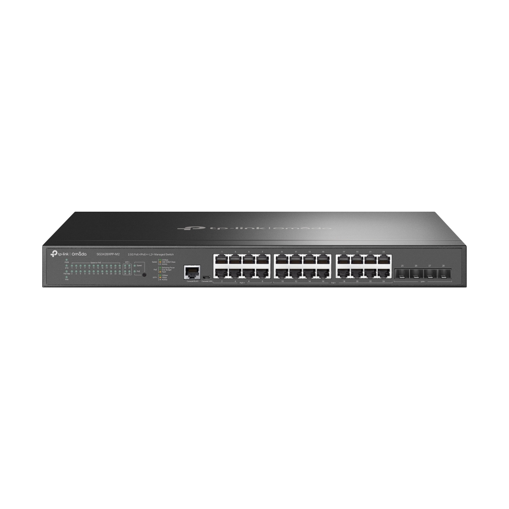 [4897098689738] 4897098689738 TP-Link SG3428XPP-M2 Omada JetStream 24-Port 2.5GBASE-T and 4-Port 10GE SFP+ L2+ Managed Switch with 16-Port PoE+  8-Port PoE++ by Omada SDN