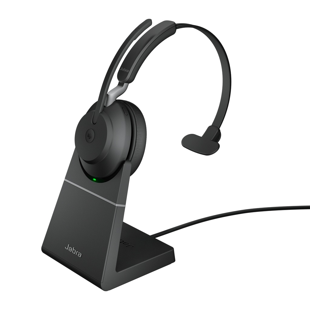 [5706991022988] 5706991022988 Jabra Evolve2 65 MS Mono Bluetooth Headset, Black Link 380 USB-A and Charging Stand USB-A, Passive Noise-cancelling, 2ys Warranty, 3-Microphone Call