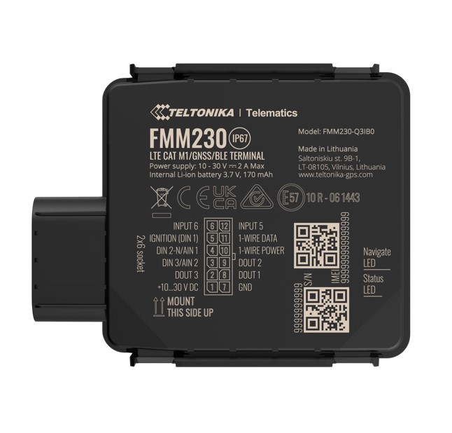[NHT-FMM230] NHT-FMM230 Teltonika FMM230 - Water-Resistant 4G LTE Cat M1 Tracker with Flexible Inputs Configuration, IP67, CAT M1
