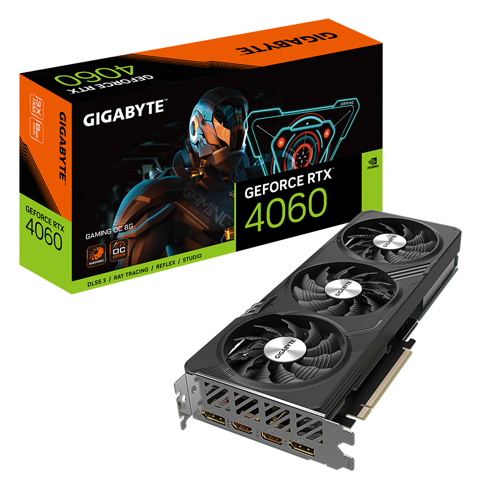 [4719331313692] 4719331313692 Gigabyte nVidia GeForce RTX 4060 Gaming OC-8GD GDDR6 Video Card, PCI-E 4.0, TBD Core Clock, 2x DP 1.4a, 2x HDMI 2.1a