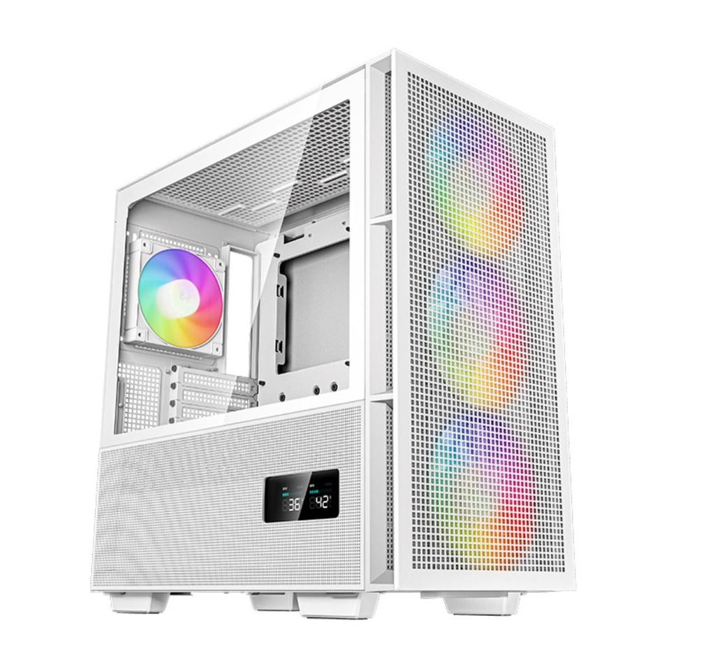 [6933412774877] 6933412774877 DeepCool CH560 DIGITAL White High Airflow Mid-Tower ATX Case, Digital Status Display, Magnetic Hybrid Mesh,Tempered Glass, 3 Pre-Installed 140mm Fans