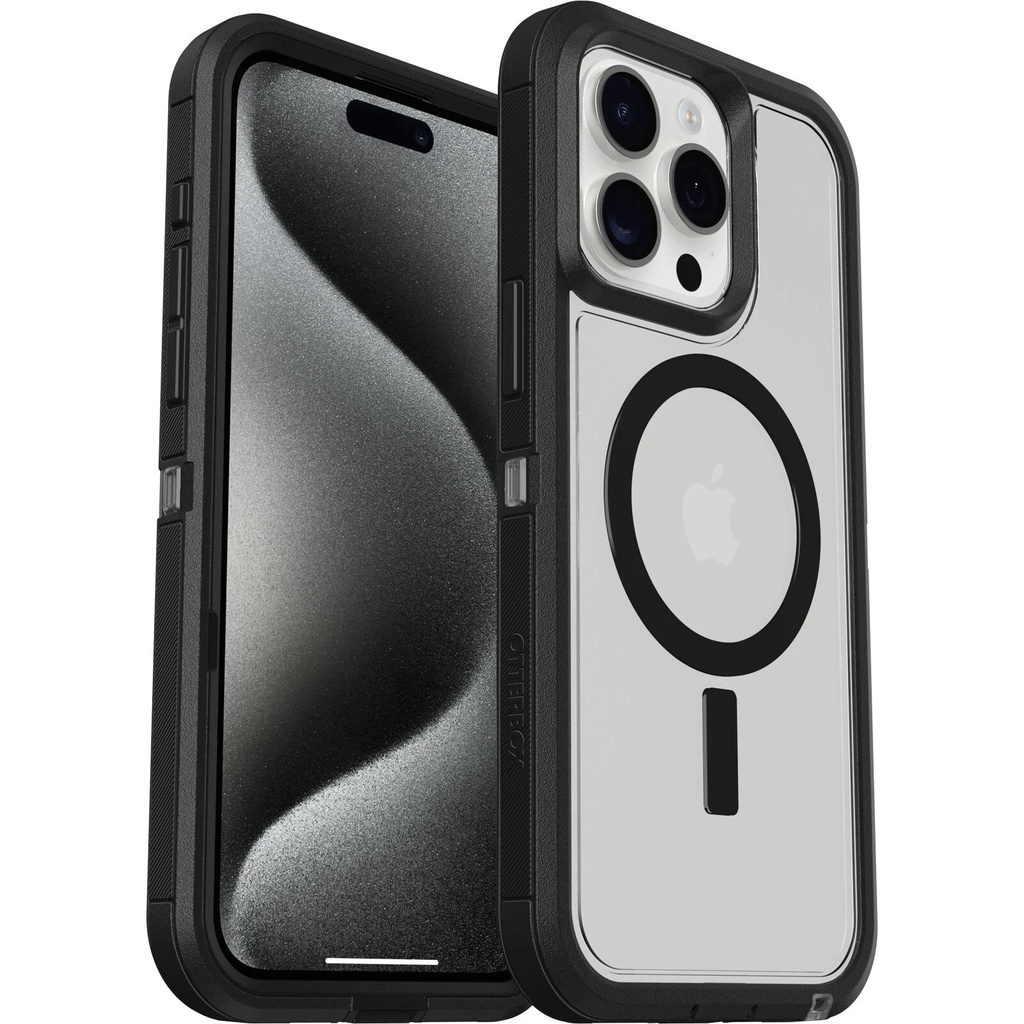 [840304736782] 840304736782 OtterBox Defender XT MagSafe Apple iPhone 15 Pro Max (6.7") Case Dark Side (Clear / Black) - (77-93313),DROP+ 5X Military Standard, 7 Years Warranty