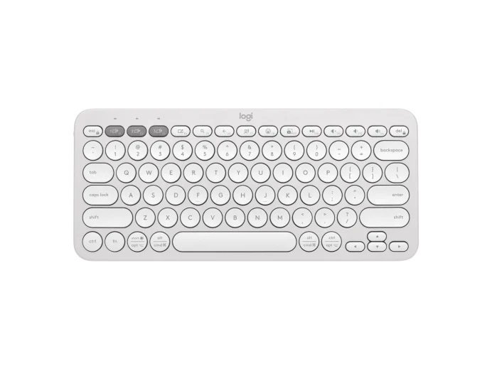 [97855186065] 97855186065 (LS) Logitech PEBBLE KEYS 2 K380S Slim, minimalist Bluetooth® Wireless Keyboard with customizable keys (Tonal White)