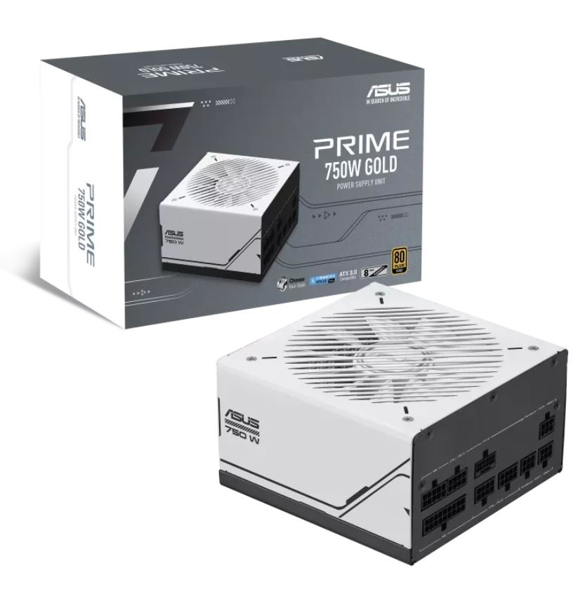 [4711387193075] 4711387193075 ASUS Prime 750W Gold PSU 80 Plus Gold 135mm Fan, Dual Ball Fan Bearings, ATX 3.0, 8YW