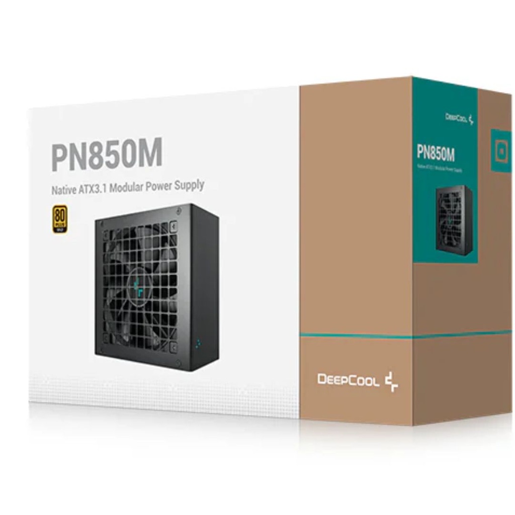 [6933412719557] 6933412719557 DeepCool PN850M 850W 80+ Gold Certified Fully Modular ATX Power Supply, 120mm Fan, Japanese Capacitors, DC to DC, ATX12V V3.1, 100,000 MTBF, 90% EFF