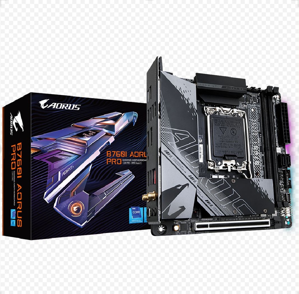 [4719331854843] Gigabyte B760I AORUS PRO 1.1 Intel LGA 1700 m-ITX Motherboard, 2x DDR5 ~96GB, 1x PCI-E x16, 2x M.2, 4x SATA, 5x USB 3.2, 2x USB 2.0, 1x Type-C