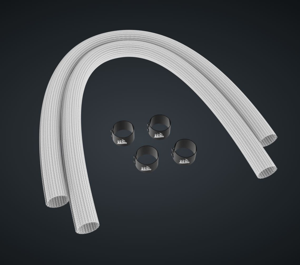 [840006666004] 840006666004 Corsair Sleeving Kit for AIO CPU Coolers - 400mm - White, TWO-YEAR WARRANTY