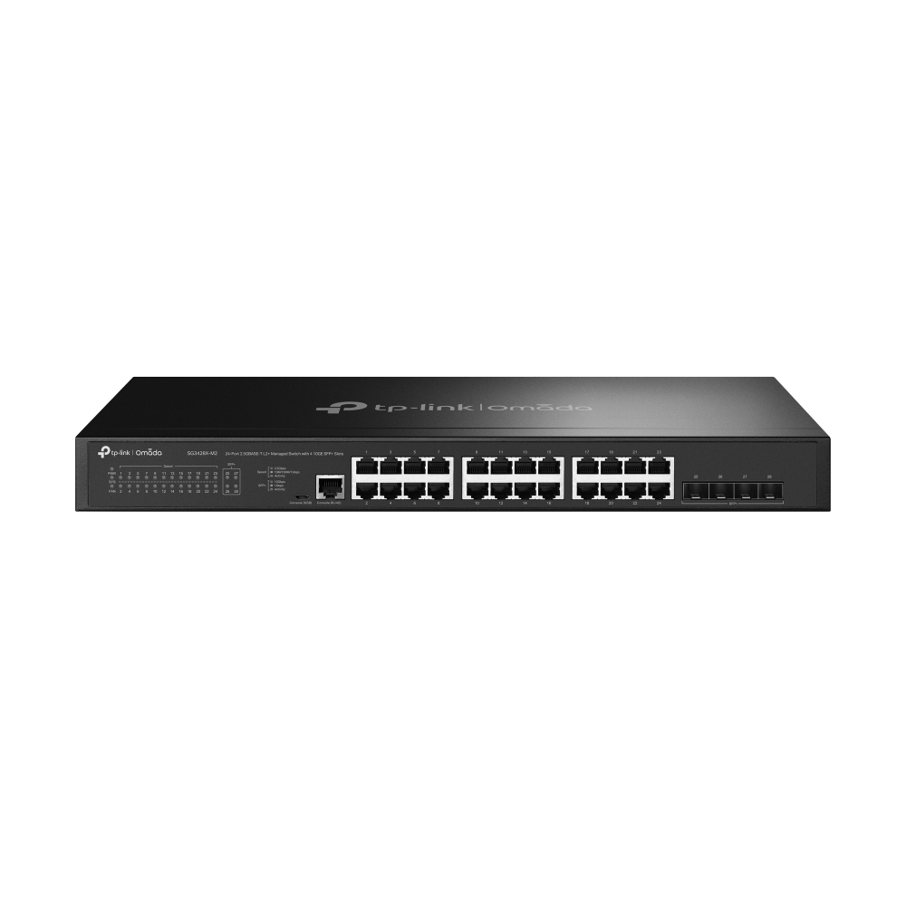 [4897098689745] 4897098689745 TP-Link SG3428X-M2 Omada 24-Port 2.5GBASE-T L2+ Managed Switch with 4 10GE SFP+ Slots, Integration with Omada SDN Controller, Static Routing, OAM, DDM