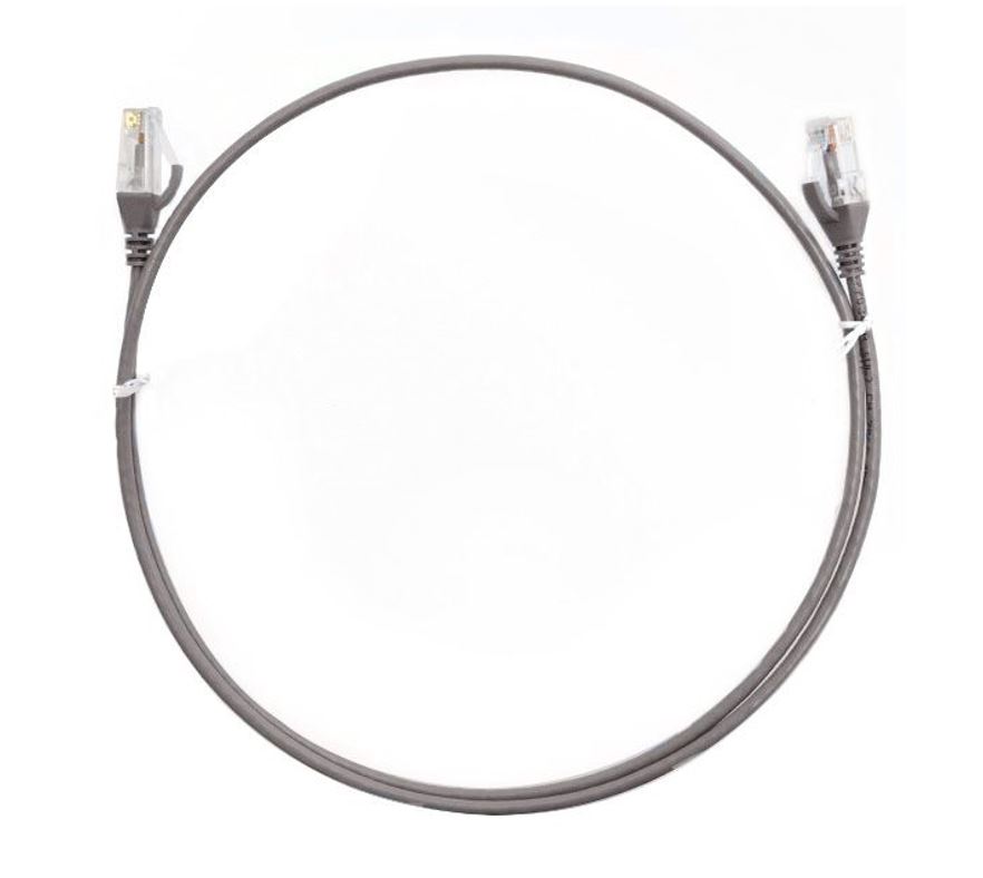 [744109262890] 744109262890 8ware CAT6 Ultra Thin Slim Cable 1m / 100cm - Grey Color Premium RJ45 Ethernet Network LAN UTP Patch Cord 26AWG for Data