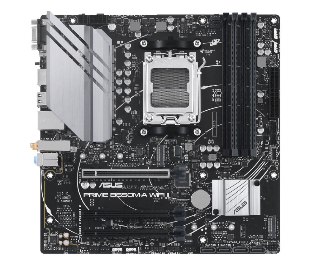 [4711387034996] 4711387034996 ASUS AMD B650M PRIME B650M-A WIFI II-CSM (AM5) Micro-ATX Motherboard  4x DDR5 192GB, 1x PCIe 4.0 x16 slot,2 x M.2 slots, 4 x SATA,Wi-Fi 6 1 x HDMI.1