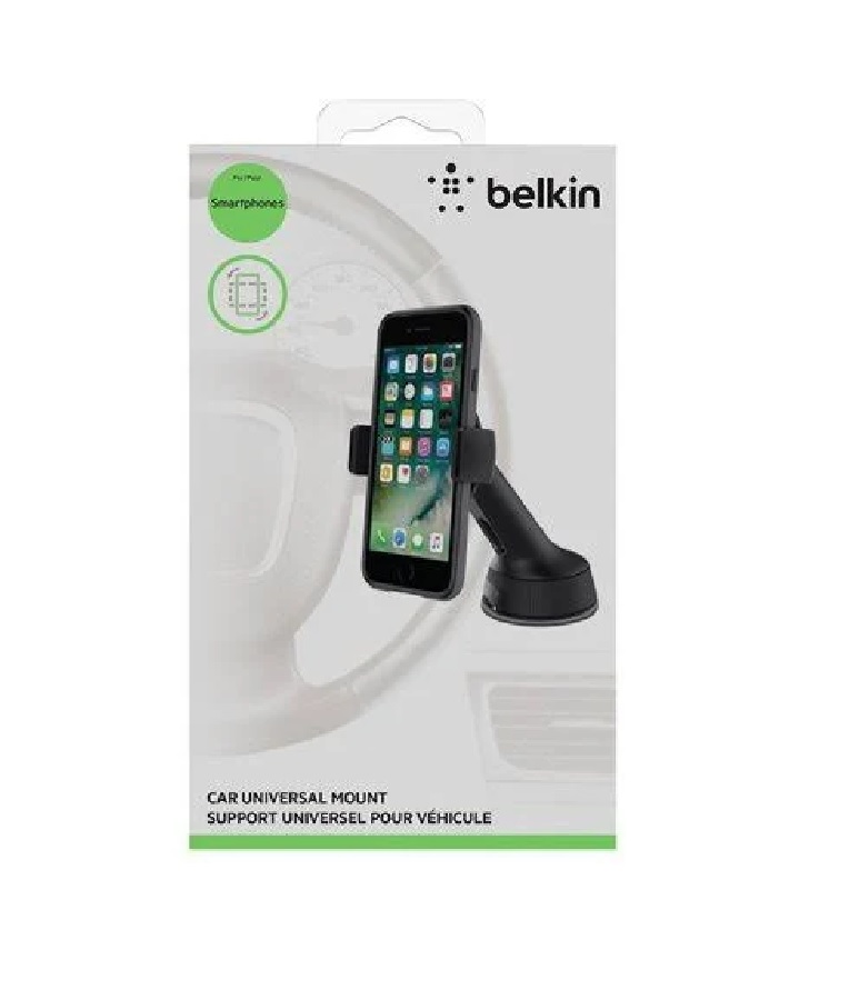 [745883684694] 745883684694 Belkin Car Universal Mount - Black (F8M978BT), Compatible up to 6" Devices, Securely Attaches to Dash / Windscreen, Multiple Viewing Options