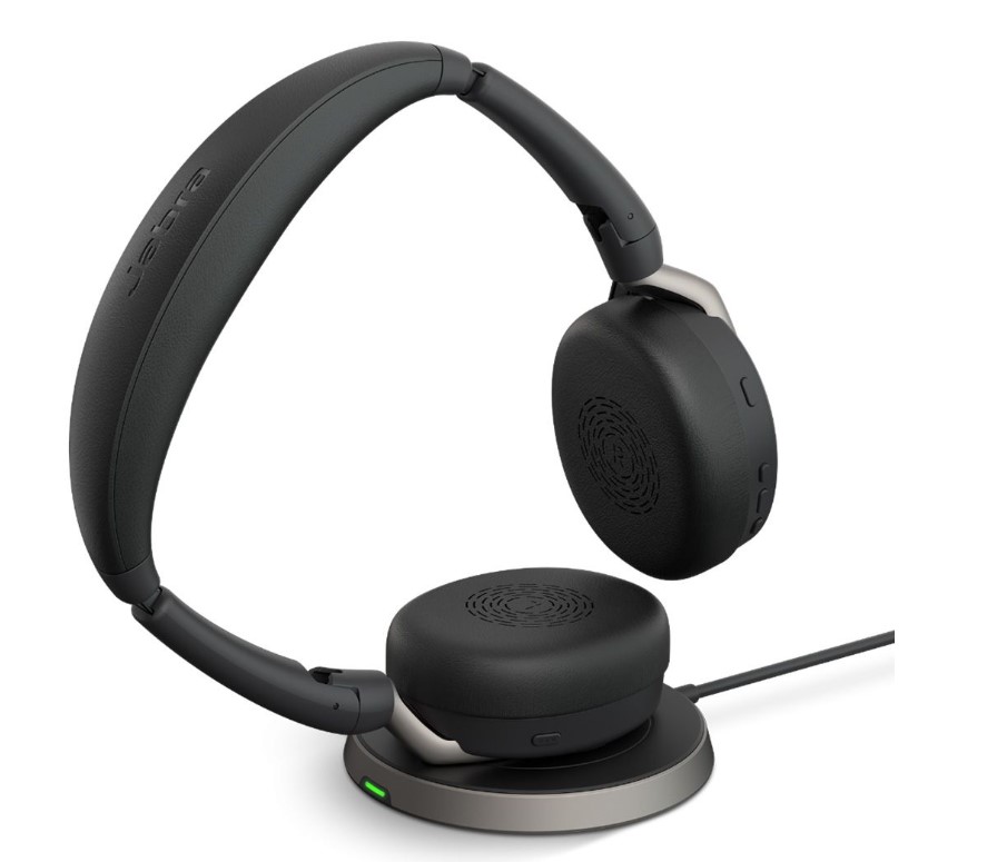 [5706991029161] Jabra Evolve2 65 Flex UC Stereo Bluetooth Headset, Link380c USB-C Dongle  Wireless Charging Stand Included, Foldable Design, 2Yr Warranty, ANC