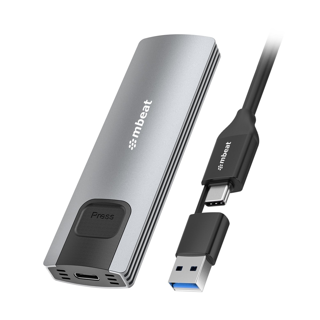 [9346396003692] 9346396003692 mbeat 10Gbps M.2 NVMe SATA SSD Enclosure  Easily install  Versatile Storage Options up to 4TB USB Connectivity with 2-in-1 Cable Package Weight: 102g