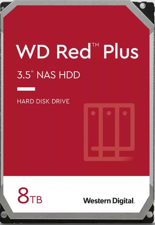 [WD80EFPX-68C4ZN0] Western Digital WD Red Plus 8TB 3.5" NAS HDD SATA WD80EFPX  215MB/s  5640 RPM  256MB Cache  3-Year Limited Warranty