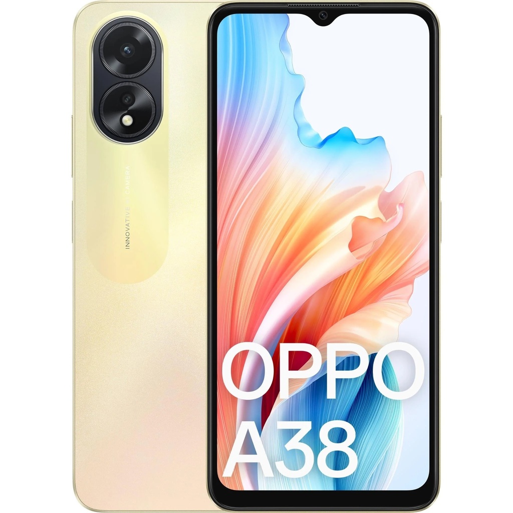 [6932169334655] OPPO A38 4G 128GB - Glowing Gold (CPH2579AU Gold)*AU STOCK*, 6.56", HD+, 90Hz, 4GB/128GB, 50MP/5MP, Dual SIM, 5000mAh, 2YR