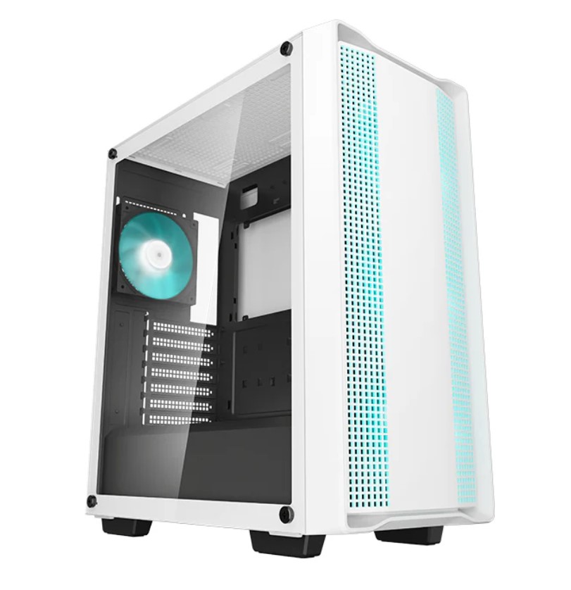 [6933412774600] 6933412774600 DeepCool CC560 White V2 Mid-Tower Computer Case, Tempered Glass Window, 4x Pre-Installed LED Fans, Top Mesh Panel, Support Up To 6x120mm or 4x140mm