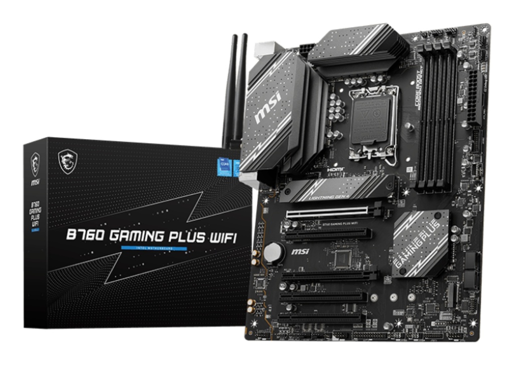 [4711377086561] 4711377086561 MSI B760 GAMING PLUS WIFI  ATX Motherboard, 4x DDR5~192GB, 5x PCI-E x 16, 2x M.2, 4x SATA, 2x USB 3.2 , 4x USB 2.0  1 USBx C