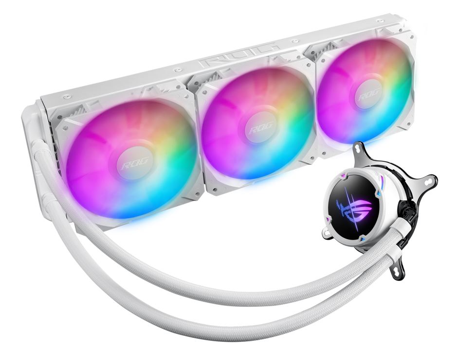 [4711387144060] ASUS ROG STRIX LC II 360 ARGB All-in-one Liquid CPU Cooler White Edition, 3x ROG 120mm ARGB Fan, Aura Sync, Intel LGA 1700/1200/1150/1151/AM4/AM5/TR4