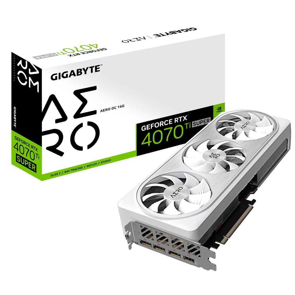 [4719331354091] 4719331354091 Gigabyte nVidia GeForce RTX 4070 Ti Super AERO OC 16GD GDDR6X Video Card, PCI-E 4.0, 2655 Core Clock, RGB Fusion 3x DP 1.4a, 1x HDMI 2.1a