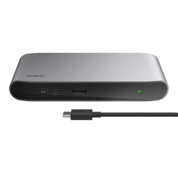 [745883854301] Belkin Connect Thunderbolt 4, 5-in-1 Core Hub - Space Grey(INC013AUSGY), Dual Display,40 Gbps, 96W Power Delivery,Thunderbolt 4, Docking Station, 2YR