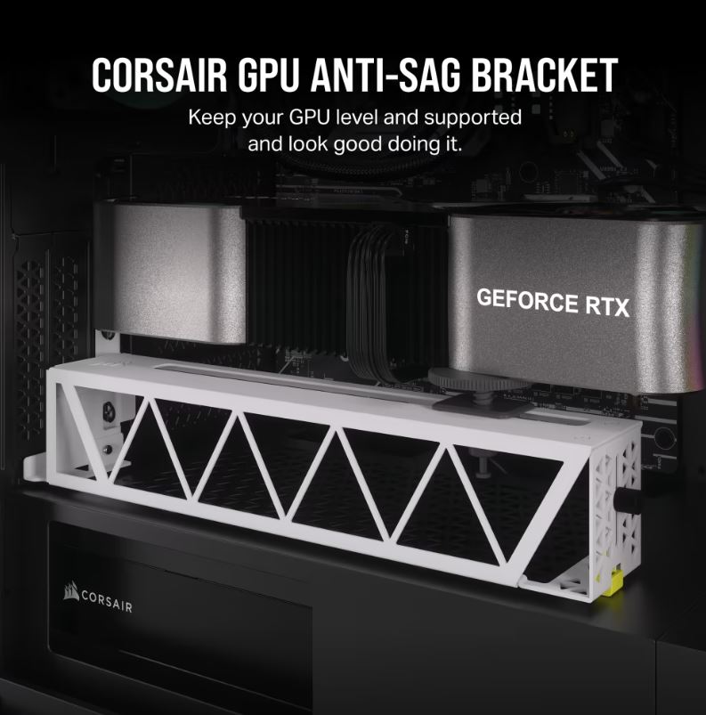 [840006600954] Corsair GPU Anti-Sag Bracket - White - compatible with LC100 Lighting Kit