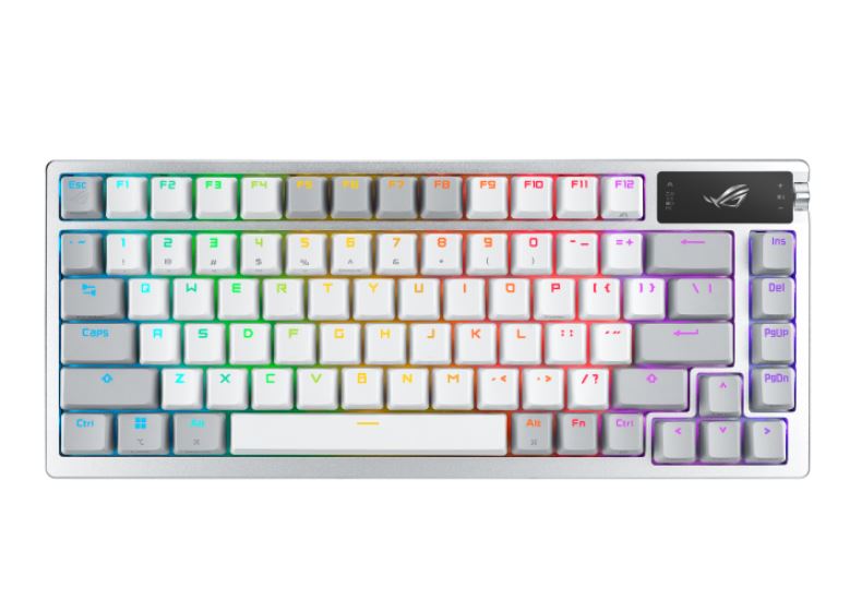 [4711387209585] ASUS ROG AZOTH/NXSM/PBT/WHT Gaming Keyboard, OLED Display, NX Storm Switch, 75 Keys, Tri-mode Connection, White