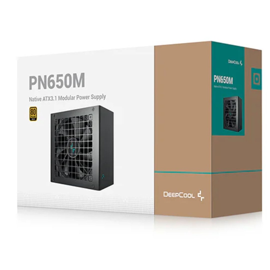[6933412719229] 6933412719229 DeepCool PN650M 650W 80+ Gold Certified Fully Modular ATX Power Supply, 120mm Fan, Japanese Capacitors, DC to DC, ATX12V V3.1, 100,000 MTBF, 90% EFF