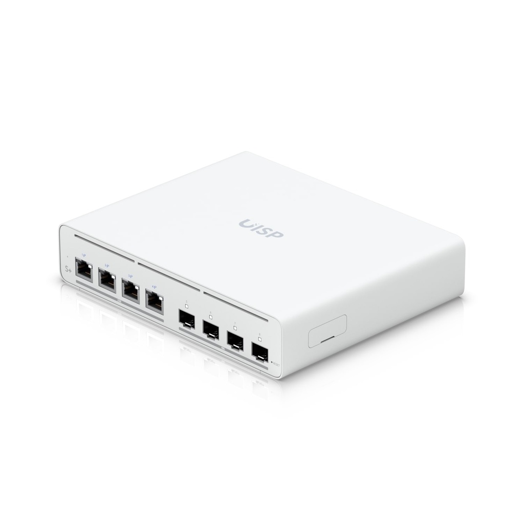 [810084691908] Ubiquiti UISP Switch Plus, 2.5 GbE PoE Switch For ISP Applications, RJ45 Ports, 27V Passive PoE Output, 4 10G SFP+ ports,  2Yr Warr
