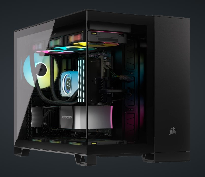 [840006674962] 840006674962 Corsair 2500X Tempered Glass mATX, ATX Mid-Tower, Black Dual Chamber Case