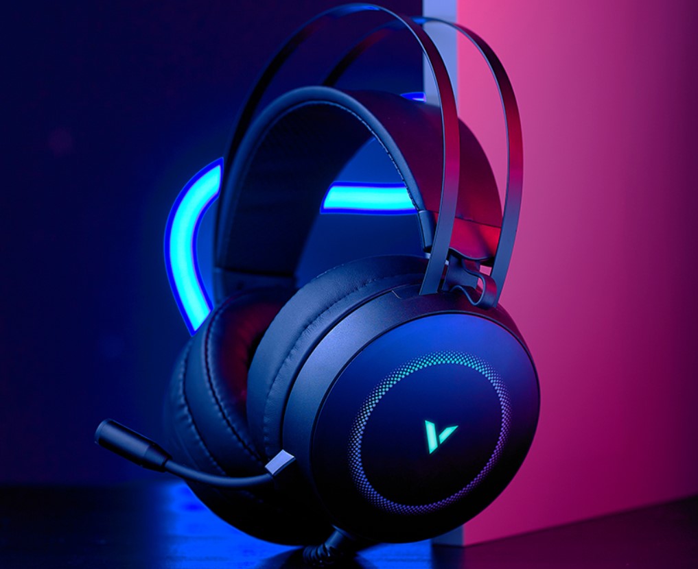 [6940056199737] 6940056199737 RAPOO VH160 Gaming Headset 7.1 Surround Sound Stereo Headphone USB Microphone Breathing RGB LED Lightweight, PC Gaming