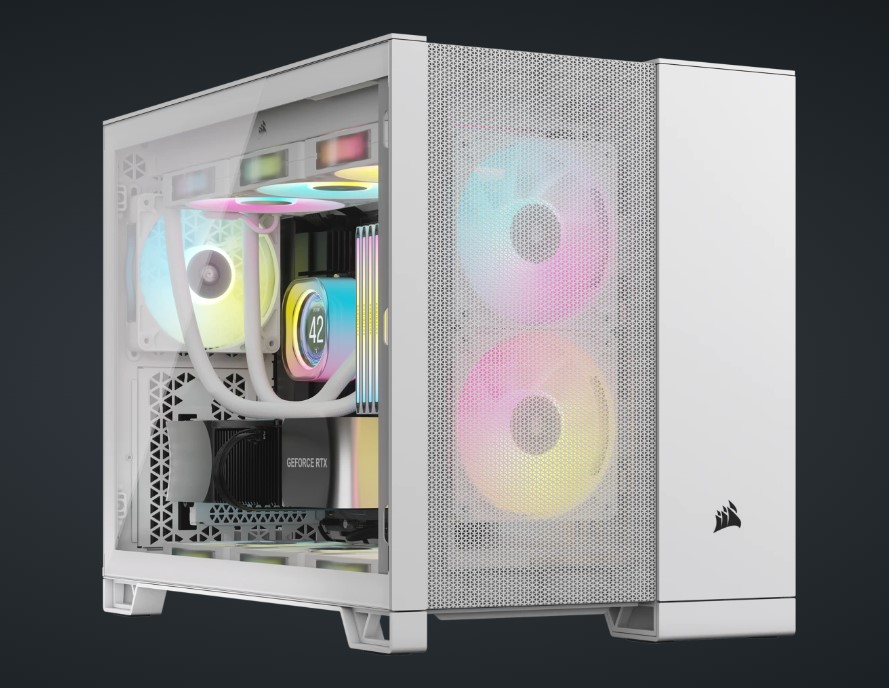 [840006671428] 840006671428 Corsair 2500D Airflow Tempered Glass mATX, ATX Mid-Tower, White Dual Chamber case 2024