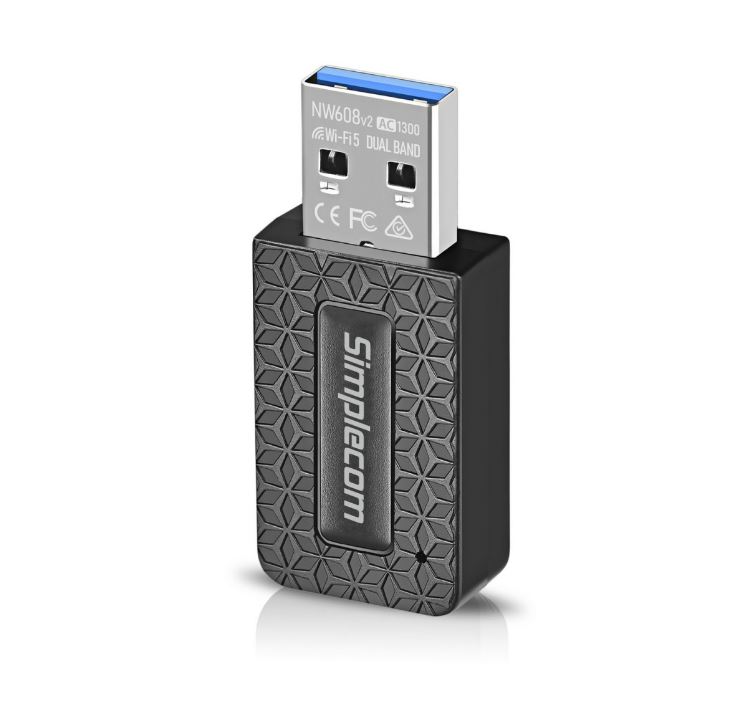 [9350414003373] 9350414003373 Simplecom NW608v2 WiFi 5 AC1300 Dual-Band USB 3.0 Wireless Adapter