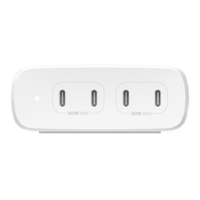[745883868117] 745883868117 Belkin BoostCharge Pro 200W 4-Port USB-C GaN Desktop Charger - White (WCH015AUWH), 4 x USB-C, Intelligent Power Share, 2YR