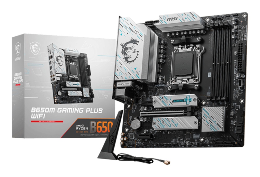 [4711377180955] 4711377180955 MSI B650M GAMING PLUS WIF AMD AM5 mATX Motherboard, 4x DDR5, 1x PCI-E x16, 2x PCI-E x1, 2x M.2, 4x SATA,  2x USB 3.2,  4x USB 2.0, 1xUSB Type C